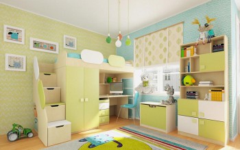Детская комната Эппл (Зеленый/Белый/корпус Клен) в Иланском - ilanskij.mebel54.com | фото