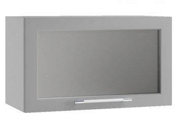 Гарда ПГС 600 шкаф верхний горизонтальный со стеклом (Серый Эмалит/корпус Серый) в Иланском - ilanskij.mebel54.com | фото
