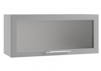 Гарда ПГС 800 шкаф верхний горизонтальный со стеклом (Серый Эмалит/корпус Серый) в Иланском - ilanskij.mebel54.com | фото