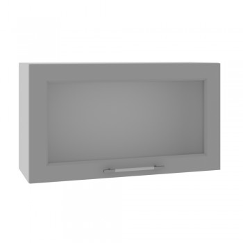 Гарда ВПГС 800 шкаф верхний горизонтальный со стеклом высокий (Серый Эмалит/корпус Серый) в Иланском - ilanskij.mebel54.com | фото