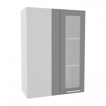 Гарда ВПУС 650 шкаф верхний угловой со стеклом высокий (Серый Эмалит/корпус Серый) в Иланском - ilanskij.mebel54.com | фото