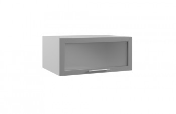 Капри ГПГС 800 шкаф верхний горизонтальный глубокий со стеклом (Липа пепел/корпус Серый) в Иланском - ilanskij.mebel54.com | фото