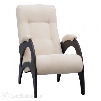 Кресло для отдыха Неаполь Модель 9 без лозы (Венге-эмаль/Ткань Ваниль Verona Vanilla) в Иланском - ilanskij.mebel54.com | фото