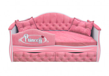Кровать 160 серии Иллюзия 2 ящика 36 Розовый (мягкий бортик/подушки) в Иланском - ilanskij.mebel54.com | фото