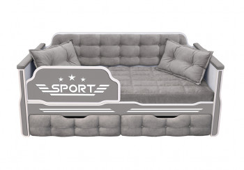 Кровать 160 серии Спорт 2 ящика 45 Серый (подушки) в Иланском - ilanskij.mebel54.com | фото
