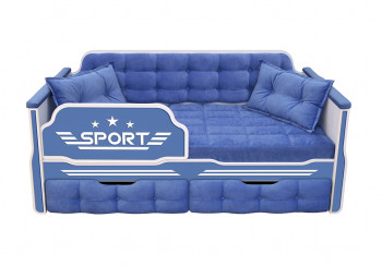 Кровать 160 серии Спорт 2 ящика 85 Синий (подушки) в Иланском - ilanskij.mebel54.com | фото