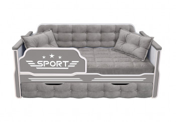 Кровать 170 серии Спорт 1 ящик 45 Серый (подушки) в Иланском - ilanskij.mebel54.com | фото