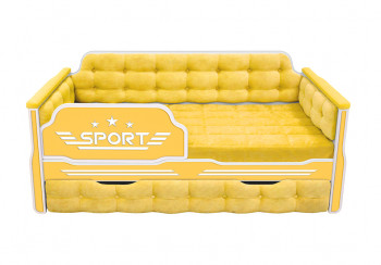 Кровать 170 серии Спорт 1 ящик 74 Жёлтый (мягкие боковые накладки) в Иланском - ilanskij.mebel54.com | фото