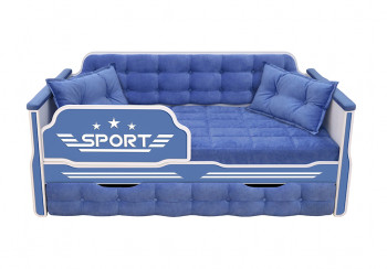 Кровать 170 серии Спорт 1 ящик 85 Синий (подушки) в Иланском - ilanskij.mebel54.com | фото