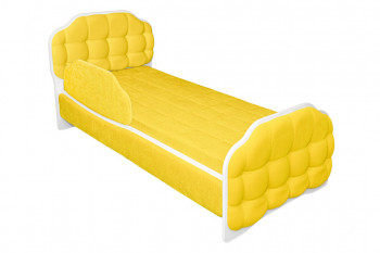 Кровать 180 Атлет 74 жёлтый (мягкий бортик) в Иланском - ilanskij.mebel54.com | фото