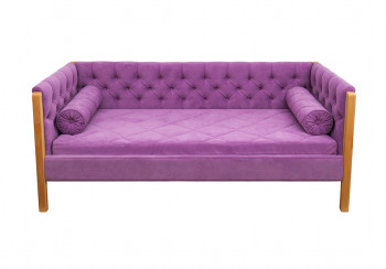Кровать 180 серии Леди  32 Фиолетовый (подушка валик) в Иланском - ilanskij.mebel54.com | фото
