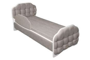 Кровать 190 Атлет Lux 96 Серый (мягкий бортик) в Иланском - ilanskij.mebel54.com | фото