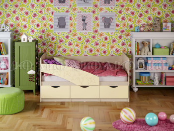 Кровать Бабочки 1,6м (Ваниль матовый) в Иланском - ilanskij.mebel54.com | фото