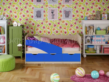 Кровать Бабочки 1,8м (Синий матовый) в Иланском - ilanskij.mebel54.com | фото