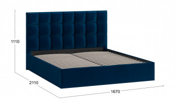 Кровать без ПМ «Эмбер» Велюр Confetti/Blue в Иланском - ilanskij.mebel54.com | фото
