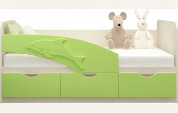 Кровать детская 1,8м Дельфин (Салатовый металлик) в Иланском - ilanskij.mebel54.com | фото
