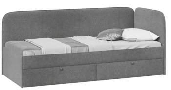 Кровать «Молли» с мягкой обивкой (900) тип 1 (Микровелюр Scandi Graphite 22) в Иланском - ilanskij.mebel54.com | фото