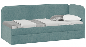 Кровать «Молли» с мягкой обивкой (900) тип 1 (Микровелюр Scandi Indigo 11) в Иланском - ilanskij.mebel54.com | фото