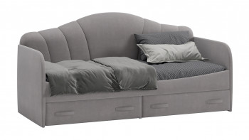 Кровать с мягкой спинкой и ящиками «Сабрина» 900 Светло-серый в Иланском - ilanskij.mebel54.com | фото