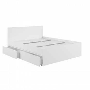 Кровать с ящиками К1.6М Мадера Белый в Иланском - ilanskij.mebel54.com | фото