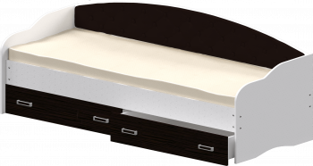 Кровать Софа-8 с мягкой спинкой (900х1900) Белый/Венге в Иланском - ilanskij.mebel54.com | фото