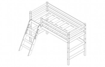 Кровать Соня вариант 6 полувысокая с наклонной лестницей Лаванда в Иланском - ilanskij.mebel54.com | фото