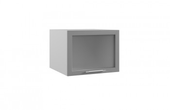 Лофт ГВПГС 600 шкаф верхний горизонтальный глубокий со стеклом высокий (Дуб бурый/корпус Серый) в Иланском - ilanskij.mebel54.com | фото