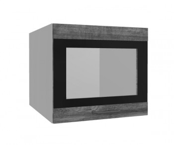 Лофт ВПГСФ 500 шкаф верхний горизонтальный со стеклом высокий с фотопечатью (Дуб бурый/корпус Серый) в Иланском - ilanskij.mebel54.com | фото