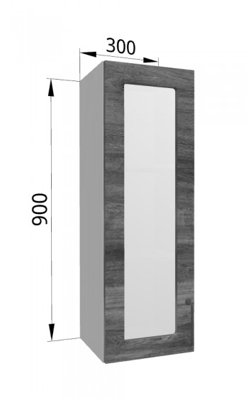 Лофт ВПС 300 шкаф верхний со стеклом высокий (Дуб бурый/корпус Серый) в Иланском - ilanskij.mebel54.com | фото