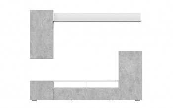 Мебель для гостиной МГС 4 (Белый/Цемент светлый) в Иланском - ilanskij.mebel54.com | фото