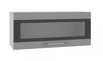 Норд ШВГС 800 Шкаф верхний горизонтальный со стеклом (Софт черный/корпус Белый) в Иланском - ilanskij.mebel54.com | фото