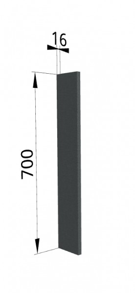 Панель торцевая ПТ 400 Квадро (для шкафа торцевого верхнего) Железо в Иланском - ilanskij.mebel54.com | фото