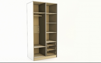 Шкаф 2-х створчатый с ящиками Классика (Белый/корпус Выбеленное дерево) в Иланском - ilanskij.mebel54.com | фото