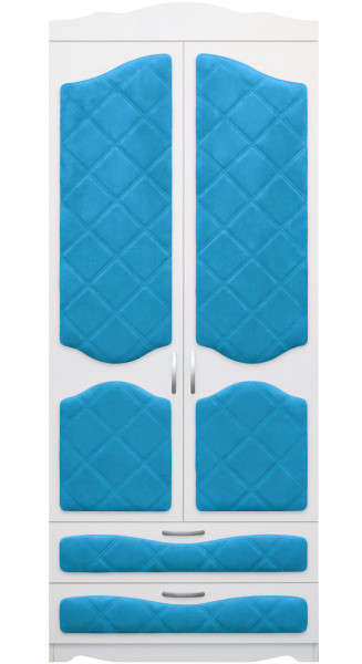 Шкаф 2-х створчатый с ящиками серии Иллюзия 84 Ярко-голубой в Иланском - ilanskij.mebel54.com | фото