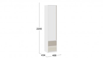 Шкаф для белья комбинированный «Сканди» Дуб Гарден/Белый/Глиняный серый в Иланском - ilanskij.mebel54.com | фото