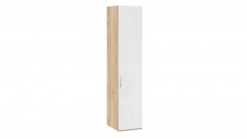 Шкаф для белья с 1 глухой дверью «Эмбер» Яблоня Беллуно/Белый глянец в Иланском - ilanskij.mebel54.com | фото