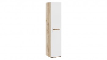 Шкаф для белья с 1-ой дверью «Фьюжн» Дуб Делано/Белый глянец в Иланском - ilanskij.mebel54.com | фото