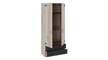 Шкаф для одежды комбинированный «Окланд» (Фон Черный/Дуб Делано) в Иланском - ilanskij.mebel54.com | фото