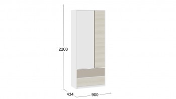Шкаф для одежды комбинированный «Сканди» Дуб Гарден/Белый/Глиняный серый в Иланском - ilanskij.mebel54.com | фото
