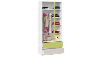 Шкаф для одежды комбинированный «Сканди» Дуб Гарден/Белый/Зеленый в Иланском - ilanskij.mebel54.com | фото