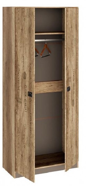 Шкаф для одежды «Пилигрим» (Дуб Каньон светлый, Фон серый) в Иланском - ilanskij.mebel54.com | фото