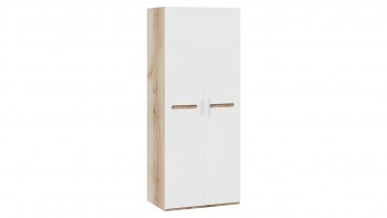 Шкаф для одежды с 2-мя дверями «Фьюжн» Дуб Делано/Белый глянец в Иланском - ilanskij.mebel54.com | фото