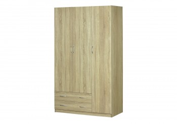 Шкаф для платья и белья 3-х дверный без зеркала Дуб Сонома в Иланском - ilanskij.mebel54.com | фото