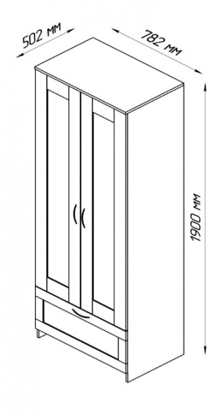 Шкаф двухдверный Сириус с 1 ящиком белый в Иланском - ilanskij.mebel54.com | фото