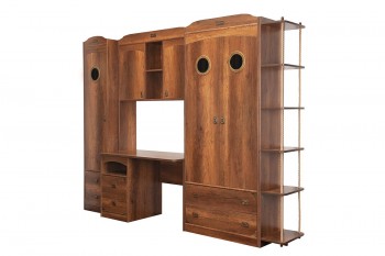 Шкаф комбинированный для одежды с иллюминатором «Навигатор» (Дуб Каньон) в Иланском - ilanskij.mebel54.com | фото