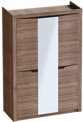 Шкаф трехдверный Соренто Дуб стирлинг/Кофе структурный матовый в Иланском - ilanskij.mebel54.com | фото