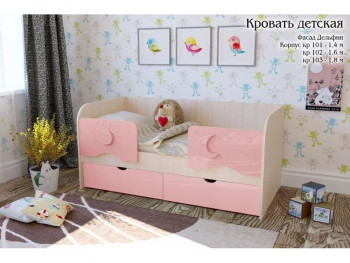 Соня Кровать детская 2 ящика 1.8 Розовый глянец в Иланском - ilanskij.mebel54.com | фото