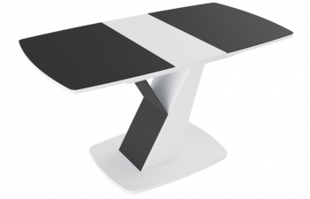 Стол обеденный «Гарда» Тип 1 (Белый/Стекло матовое черный графит) в Иланском - ilanskij.mebel54.com | фото