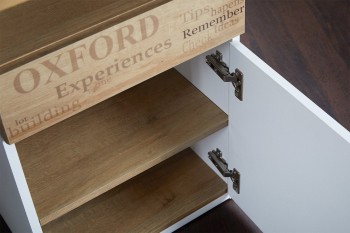 Стол с ящиками «Оксфорд» (Ривьера/Белый с рисунком) в Иланском - ilanskij.mebel54.com | фото