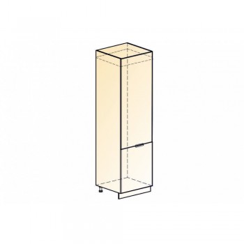 Стоун Шкаф-пенал L600 под холодильник (2 дв. гл.) (белый/грей софттач) в Иланском - ilanskij.mebel54.com | фото